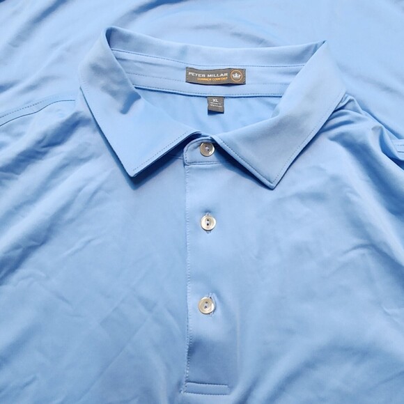 PETER MILLAR Men's Summer Comfort Polo Shirt Blue Size XL - Picture 3 of 10